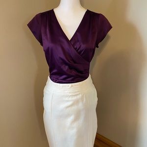 Beautiful Royal Purple V-neck Blouse